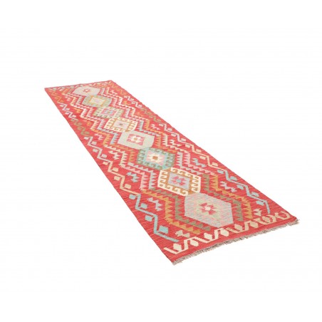 Tappeto Kilim Afghanistan rosso bianco 82x302