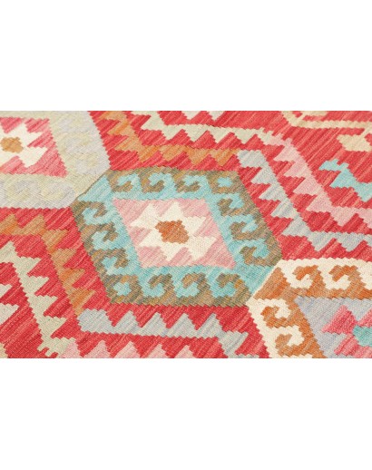 Tappeto Kilim Afghanistan rosso bianco 82x302