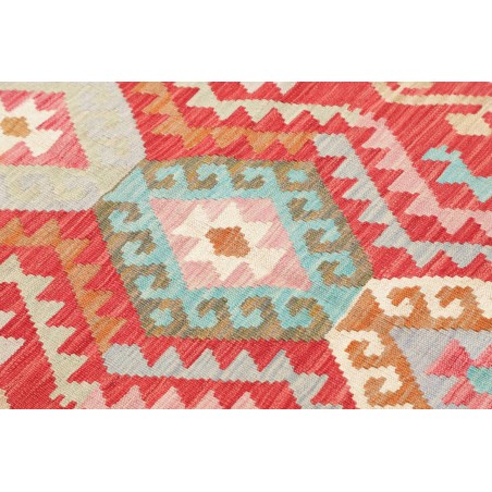 Tappeto Kilim Afghanistan rosso bianco 82x302