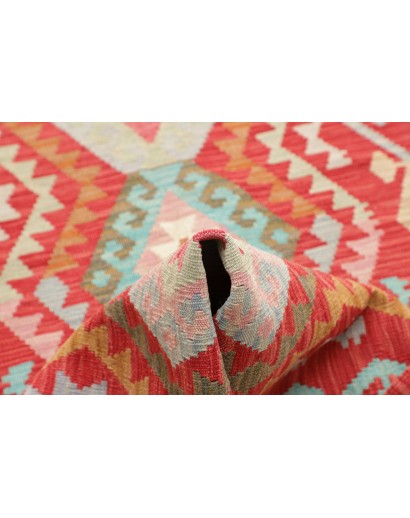 Tappeto Kilim Afghanistan rosso bianco 82x302