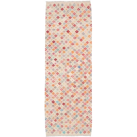 Tappeto Kilim Afghanistan bianco arancione 79x242