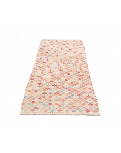 Tappeto Kilim Afghanistan bianco arancione 79x242