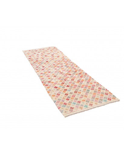Tappeto Kilim Afghanistan bianco arancione 79x242