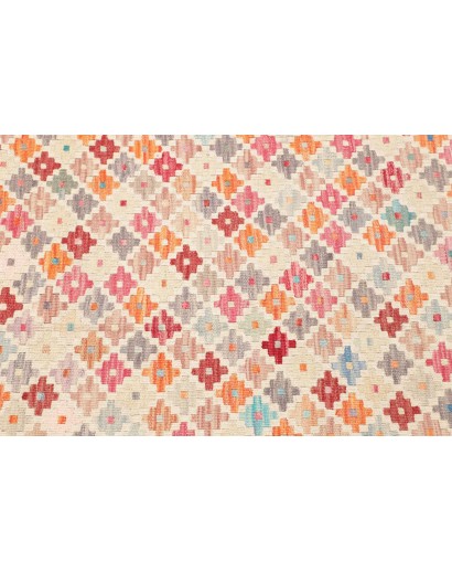 Tappeto Kilim Afghanistan bianco arancione 79x242