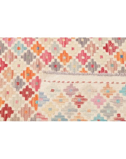Tappeto Kilim Afghanistan bianco arancione 79x242