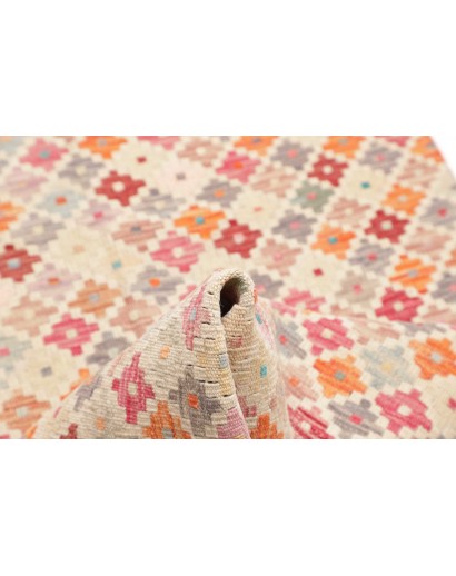Tappeto Kilim Afghanistan bianco arancione 79x242