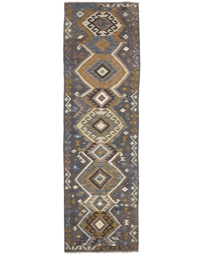 Tappeto Kilim Afghanistan azzurro 85x302