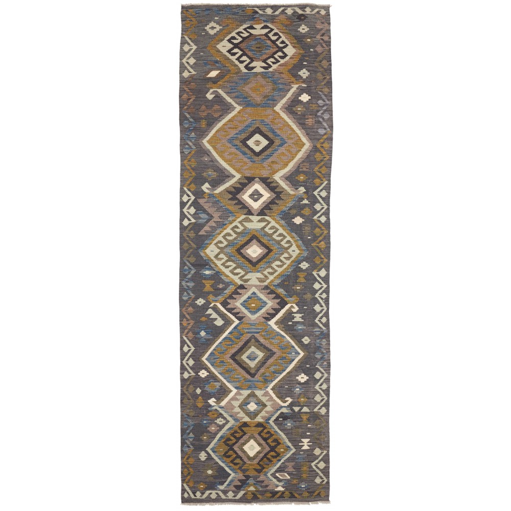 Tappeto Kilim Afghanistan azzurro 85x302