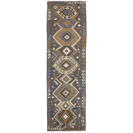 Tappeto Kilim Afghanistan azzurro 85x302