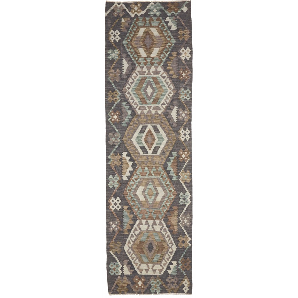 Tappeto Kilim Afghanistan azzurro 63x197