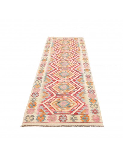 Tappeto Kilim Afghanistan beige rosso 77x283