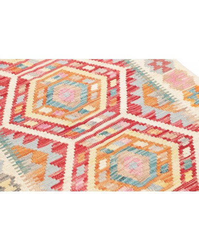 Tappeto Kilim Afghanistan beige rosso 77x283