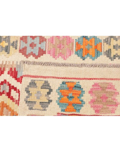 Tappeto Kilim Afghanistan beige rosso 77x283