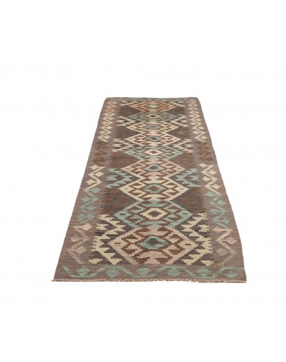 Tappeto Kilim Afghanistan bianco azzurro 85x288