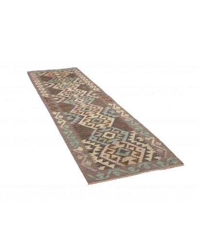 Tappeto Kilim Afghanistan bianco azzurro 85x288