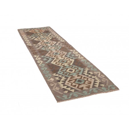 Tappeto Kilim Afghanistan bianco azzurro 85x288