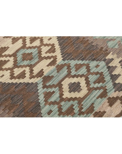 Tappeto Kilim Afghanistan bianco azzurro 85x288