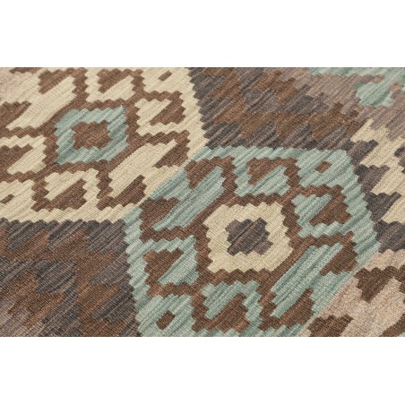 Tappeto Kilim Afghanistan bianco azzurro 85x288