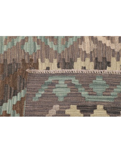 Tappeto Kilim Afghanistan bianco azzurro 85x288