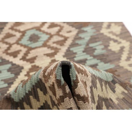 Tappeto Kilim Afghanistan bianco azzurro 85x288