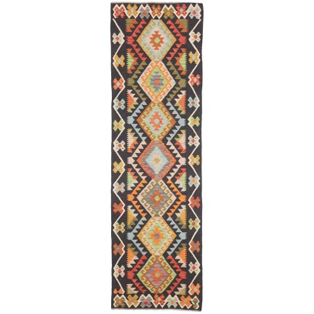 Tappeto Kilim Afghanistan grigio arancione 85x292