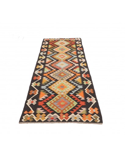 Tappeto Kilim Afghanistan grigio arancione 85x292