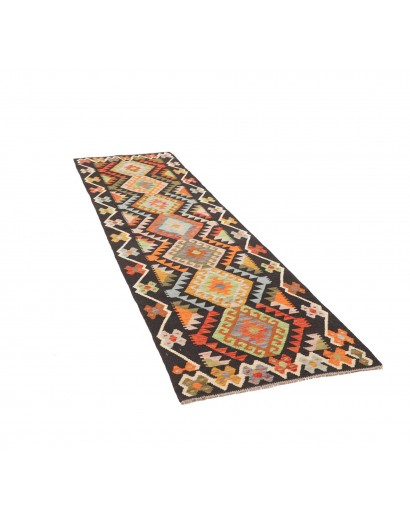Tappeto Kilim Afghanistan grigio arancione 85x292
