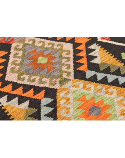 Tappeto Kilim Afghanistan grigio arancione 85x292