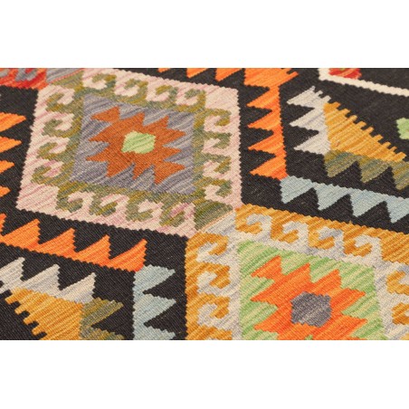 Tappeto Kilim Afghanistan grigio arancione 85x292