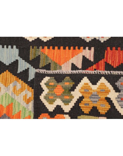 Tappeto Kilim Afghanistan grigio arancione 85x292