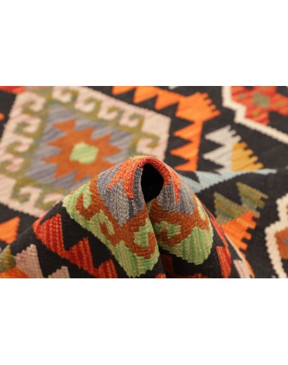 Tappeto Kilim Afghanistan grigio arancione 85x292