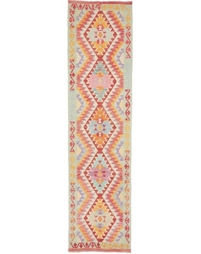 Tappeto Kilim Afghanistan beige arancione 77x299