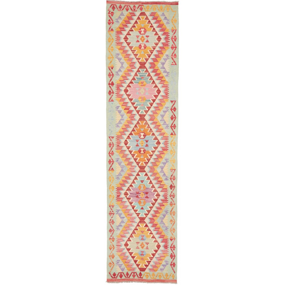 Tappeto Kilim Afghanistan beige arancione 77x299