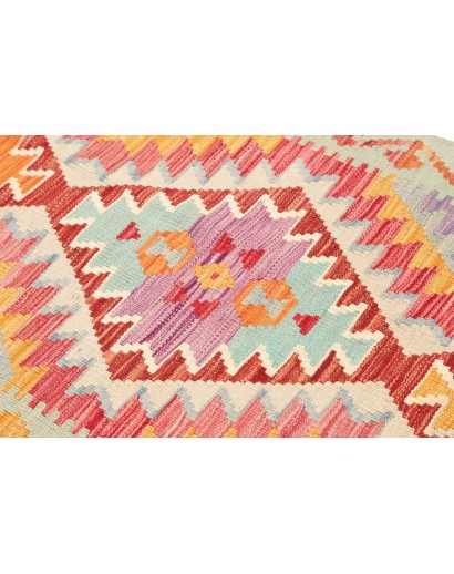 Tappeto Kilim Afghanistan beige arancione 77x299