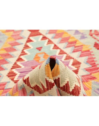 Tappeto Kilim Afghanistan beige arancione 77x299