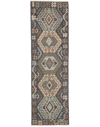 Tappeto Kilim Afghanistan azzurro beige 85x286