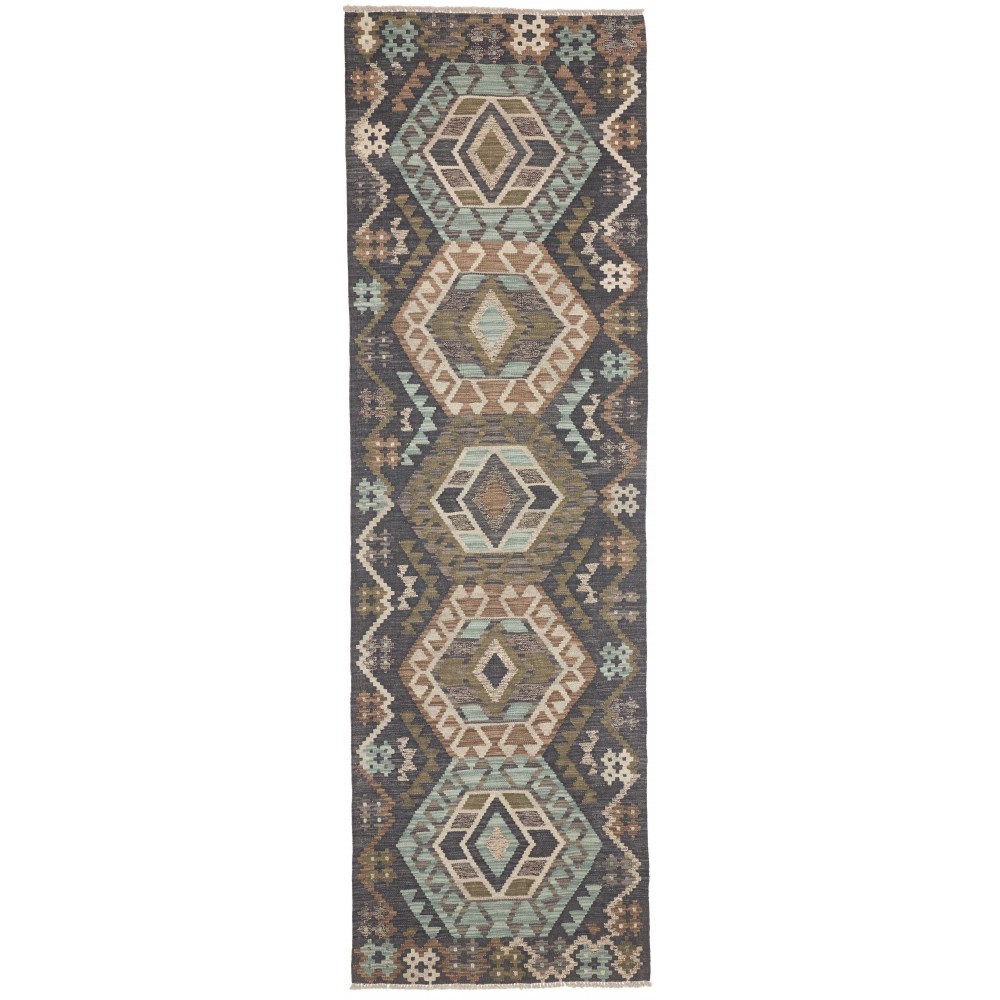Tappeto Kilim Afghanistan azzurro beige 85x286