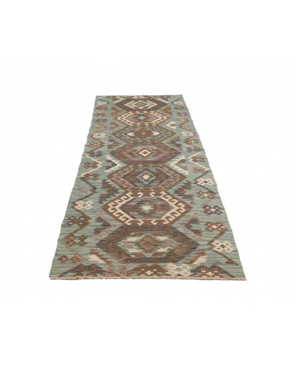 Tappeto Kilim Afghanistan bianco azzurro 87x290