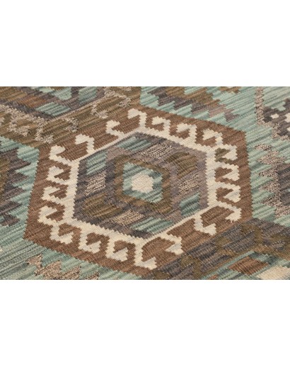 Tappeto Kilim Afghanistan bianco azzurro 87x290