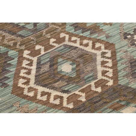 Tappeto Kilim Afghanistan bianco azzurro 87x290
