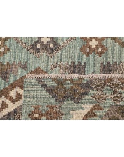 Tappeto Kilim Afghanistan bianco azzurro 87x290