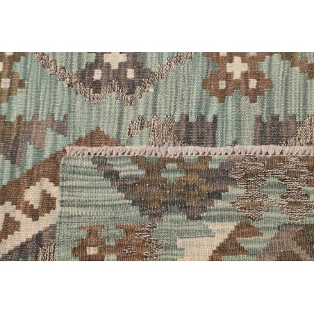 Tappeto Kilim Afghanistan bianco azzurro 87x290