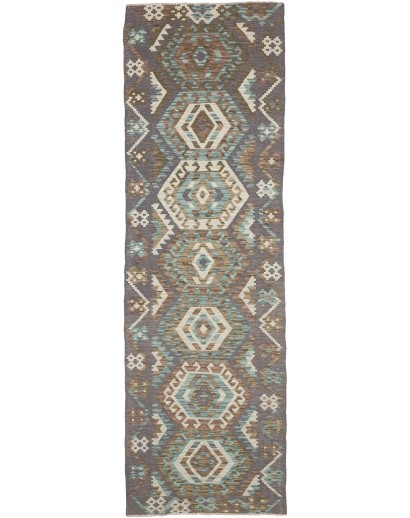 Tappeto Kilim Afghanistan bianco azzurro 90x293