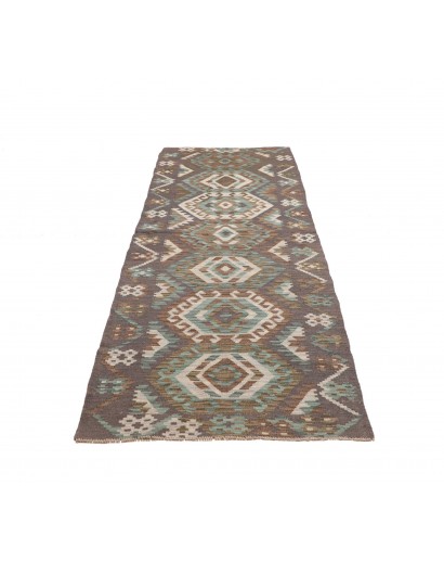 Tappeto Kilim Afghanistan bianco azzurro 90x293