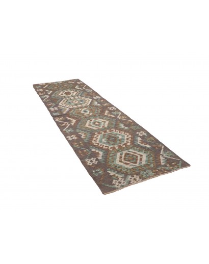 Tappeto Kilim Afghanistan bianco azzurro 90x293