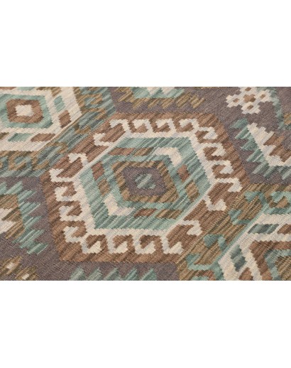 Tappeto Kilim Afghanistan bianco azzurro 90x293