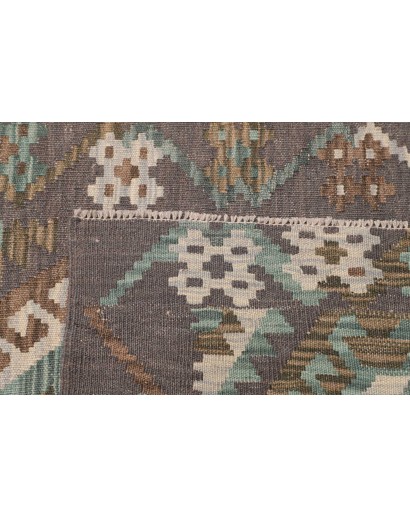 Tappeto Kilim Afghanistan bianco azzurro 90x293