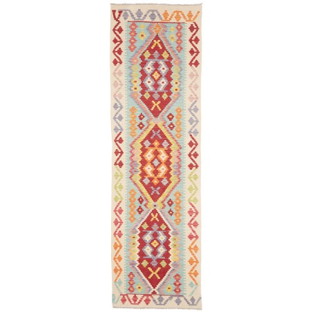 Tappeto Kilim Afghanistan bianco marrone 81x287