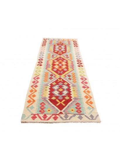 Tappeto Kilim Afghanistan bianco marrone 81x287