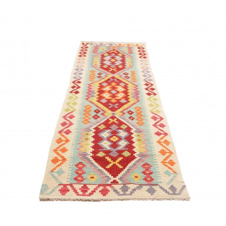 Tappeto Kilim Afghanistan bianco marrone 81x287